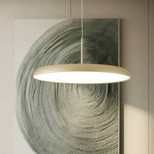 LED závesné svietidlo Art, krémovo-zlatá, Ø 45 cm, kov