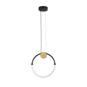 LED závesné svietidlo Briana, Ø 30 cm, čierna/zlatá, kov