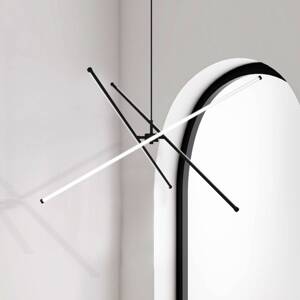 LED závesné svietidlo Sandy, dĺžka 90 cm, čierne, kovové