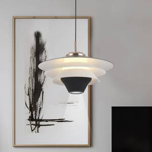 LED závesné svietidlo Manley, čierne/biele, Ø 22 cm, kov