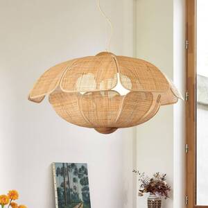 MARKET SET Závesné svietidlo Coquillage, 70 cm, prírodná farba, ratan