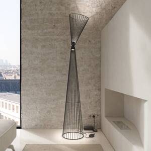 Karman LED stojaca lampa Ikonika, čierna, výška 180 cm, kov