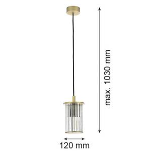 Vonkajšia závesná lampa Nora, zlatá/transparentná, IP44, sklo