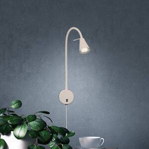 LED nástenné svetlo Tusa, béžové, kov, 45 cm, flexibilné rameno, GU10