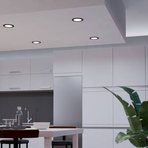 EGLO connect Smart zapustene LED svietidla Fueva 6-Z, čierne, Ø12cm