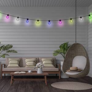 LED solárna svetelná reťaz CADENA, RGB, čierna, 10-pl., 10 m