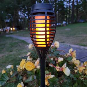 LED solárna zemná lampa FANILO, čierna, 45 cm, sada 5 ks IP44