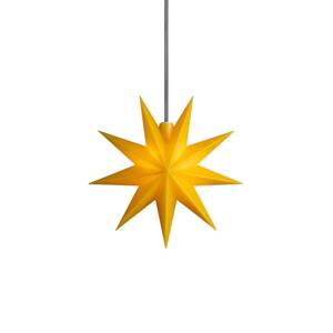 STERNTALER LED hviezda, žltá, Ø 15 cm, 9-ramenná, IP44 batéria