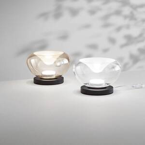 Stolová LED lampa Brena, číra, sklo, CCT, stmievateľné
