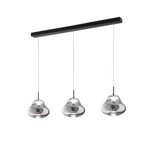 LED závesné svietidlo Deva, 3-pl., 115 cm, sivá, CCT, stmievateľné