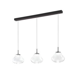 LED závesné svietidlo Deva, 3-pl., 115 cm, číre, CCT, stmievateľné