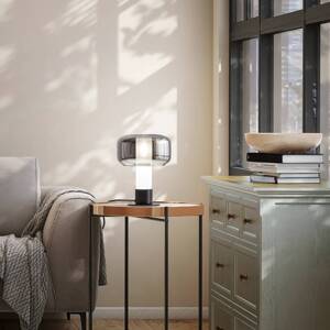 Stolová lampa Flick, dymovo sivá, sklo, 28 cm, stmievateľné, E14
