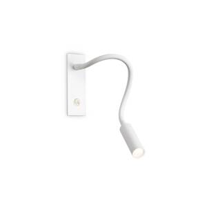 Ideal Lux LED nástenné svetlo IO, biele, flexibilné rameno, vypínač