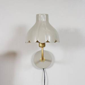 PR Home Nástenné svetlo Wells, béžová/zlatá, 21 cm, kov